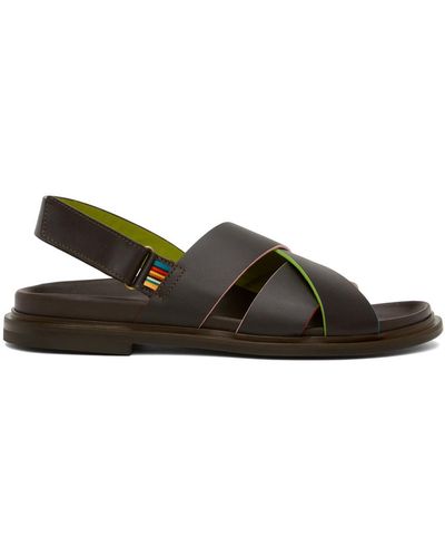 Pop Trading Co. Paul Smith Edition Leather Sandals - Black