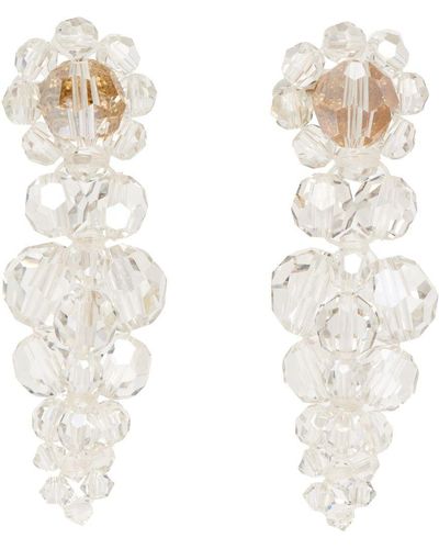 Simone Rocha Transparent Small Cluster Drip Earrings - White