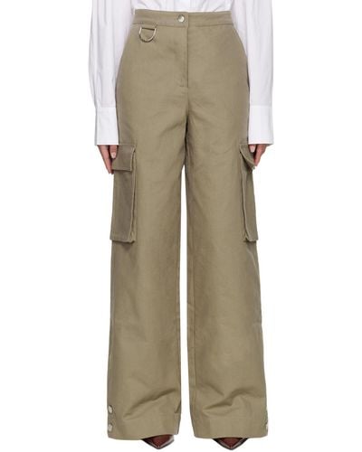 REMAIN Birger Christensen Taupe Wide Cargo Pants - Natural