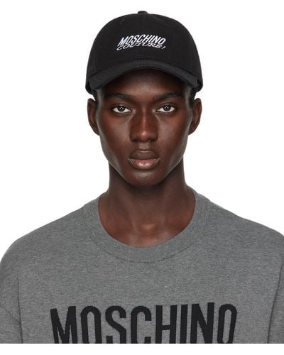 Moschino Black Embroidered Cap