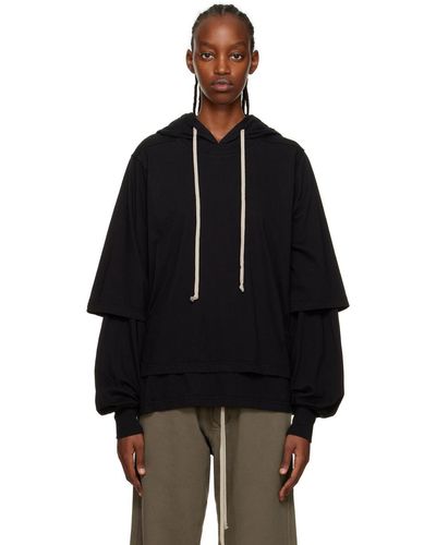 Rick Owens DRKSHDW Black Zipped Hustler Hoodie | Lyst Canada