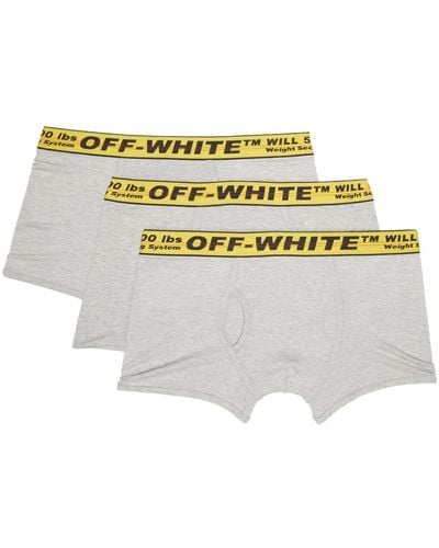 Off-White c/o Virgil Abloh Three-pack Grey & Yellow Classic Industrial Boxers