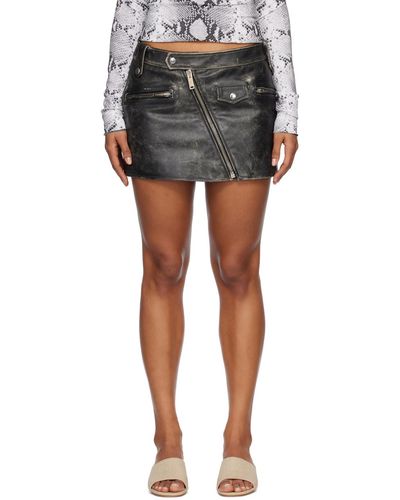 Halfboy Offset Zip Miniskirt - Black