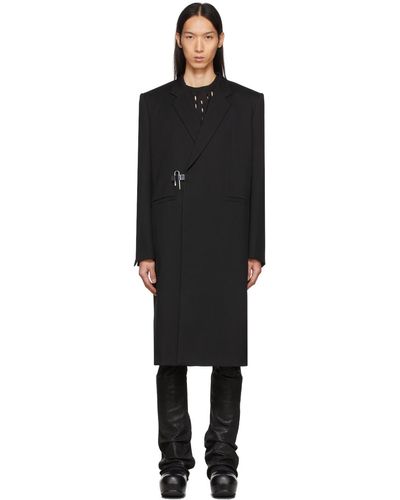Givenchy Manteau noir en laine à ferrure à cadenas