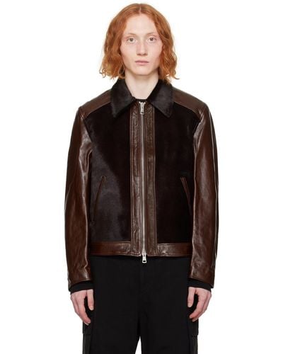 Our Legacy Brown Andalou Leather Jacket - Black