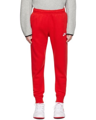 Nike Red Embroidered Sweatpants