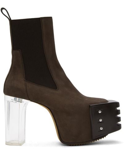 Rick Owens Grilled Chelsea Boots - Brown
