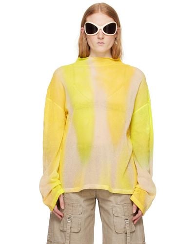 Acne Studios Yellow Tie-dye Long Sleeve T-shirt