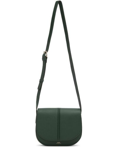 A.P.C. Betty Grained Leather Shoulder Bag - Green