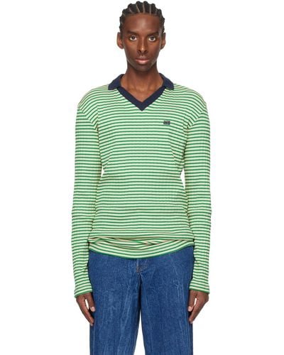 Wales Bonner Green & Off-white Sonic Polo