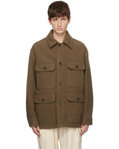 Lemaire Tan Double-faced Jacket - Brown