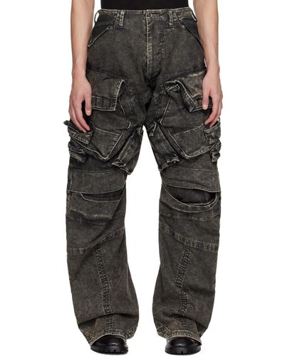 Julius Gasmask Denim Cargo Pants - Black