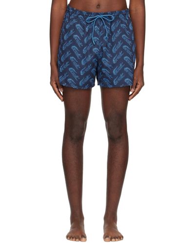 Lacoste Maillot de bain bleu marine à motif à logo imprimé