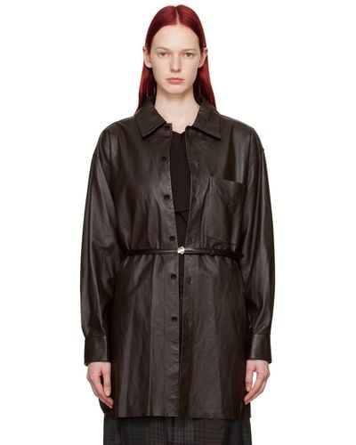 Lemaire Loose Leather Jacket - Black