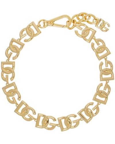 Dolce & Gabbana Ras du cou doré à logos dg - Métallisé