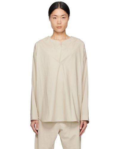 Fear Of God Taupe Open Placket Henley - Multicolor