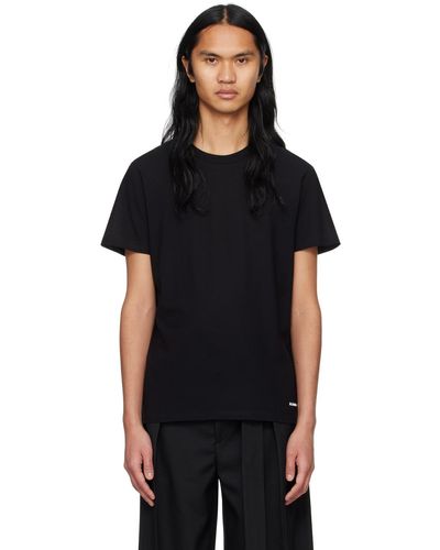 Jil Sander T-shirt noir à col ras du cou