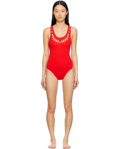Alaïa Red Seamless One-piece Swimsuit