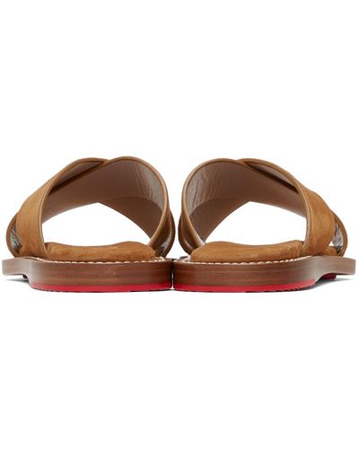 Isaia Brown Suede Sandals