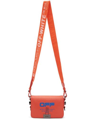 Off-White c/o Virgil Abloh Orange Wavy Logo Mini Flap Bag - Red