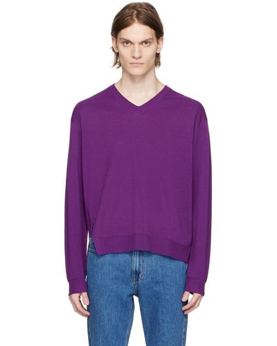 WOOYOUNGMI Purple V-neck Sweater