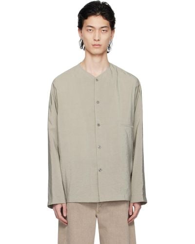 Lemaire Collarless Shirt - Multicolor