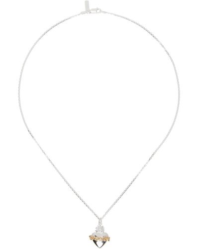 Hatton Labs Collier argenté à pendentif de cœur - Blanc