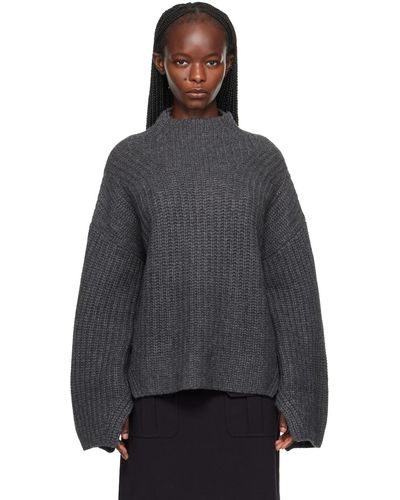 Loulou Studio Gray Bera Turtleneck - Black