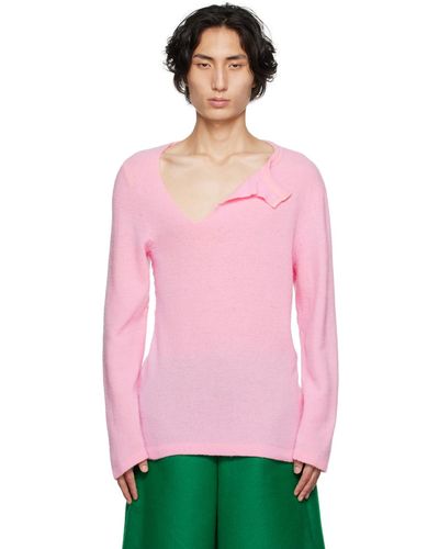 Comme des Garçons Pink Asymmetric Sweater