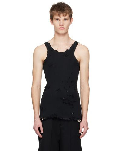 Doublet Destroyed Tank Top - Black