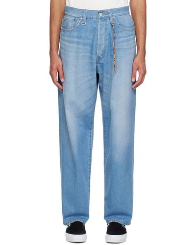 MASTERMIND WORLD Embroidered Jeans - Blue