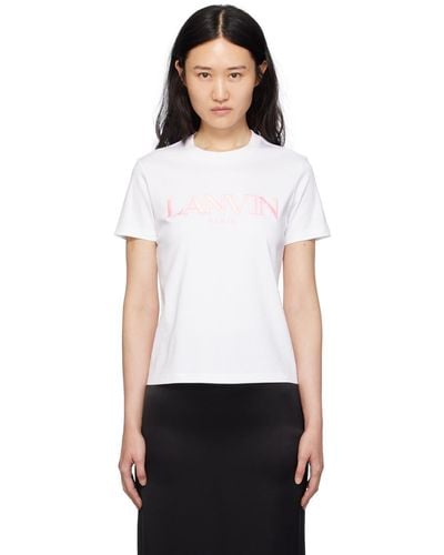 Lanvin T-shirt blanc à logo brodé