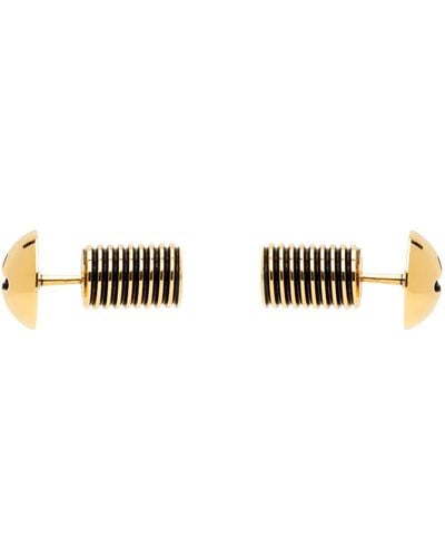 Balenciaga Gold Garage Screw Earrings - Black