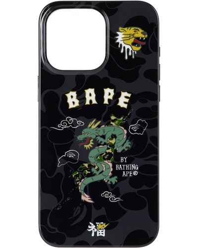 A Bathing Ape Souvenir Iphone 15 Pro Plus Case - Black