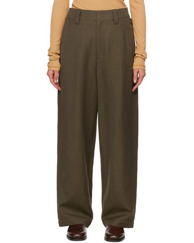 Lemaire Maxi Trousers - Brown