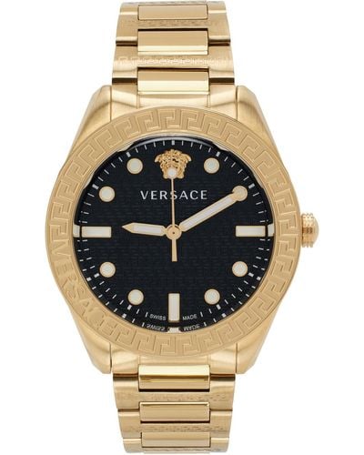 Versace ゴールド グレカ ドーム 腕時計 - グレー