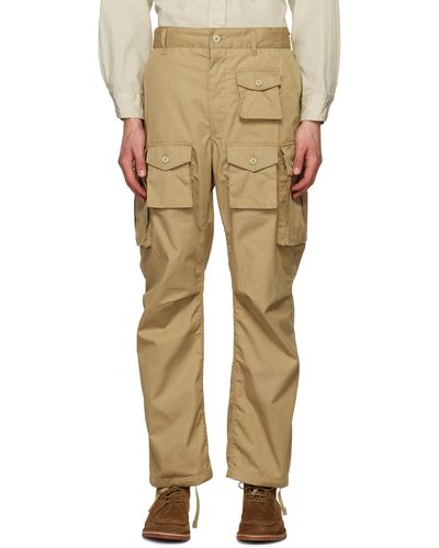 Engineered Garments Tan Bellows Pockets Cargo Trousers - Natural