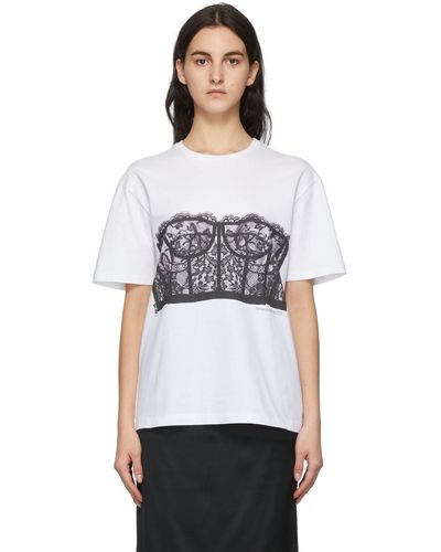 Alexander McQueen T-shirt blanc en coton à image