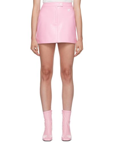 Courreges 刺繍 ミニスカート - ピンク