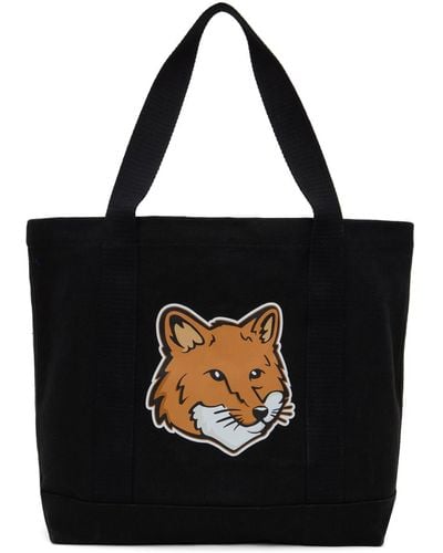 Maison Kitsuné Black Fox Head Tote