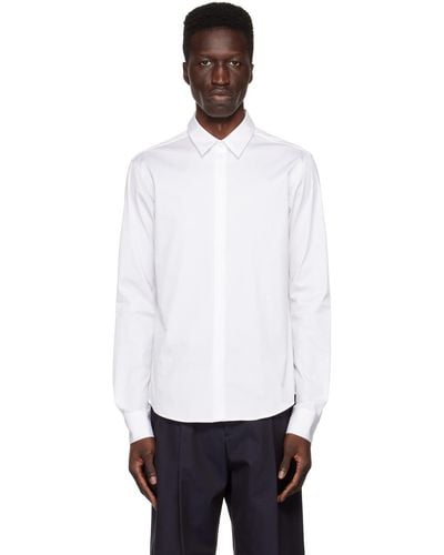 WOOYOUNGMI White Spread Collar Shirt - Black
