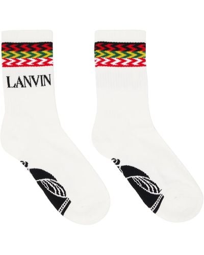 Lanvin White Curb Socks - Black