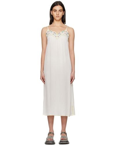 See By Chloé White Embroidered Midi Dress - Black