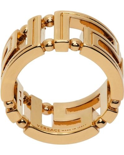 Versace Gold Greca Ring - Metallic