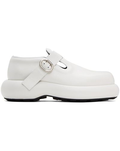 Jil Sander Chaussures oxford blanches à boucle - Noir