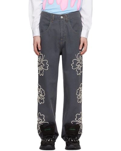Bluemarble Embroidered Jeans - Black
