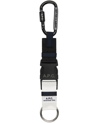 A.P.C. . Navy Trek Keychain - Black