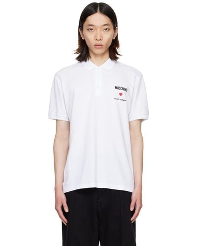 Moschino White 'in Love We Trust' Polo