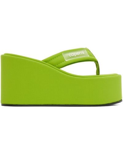 Coperni Green Wedge Sandals