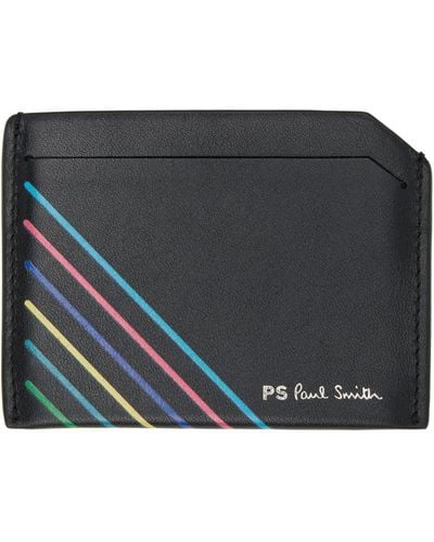 PS by Paul Smith Porte-cartes noir à rayures
